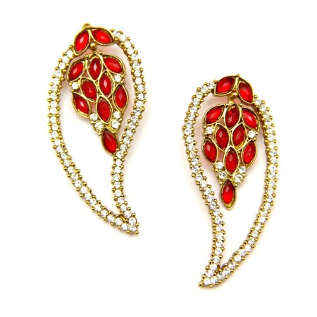 Red Leaf Earrings